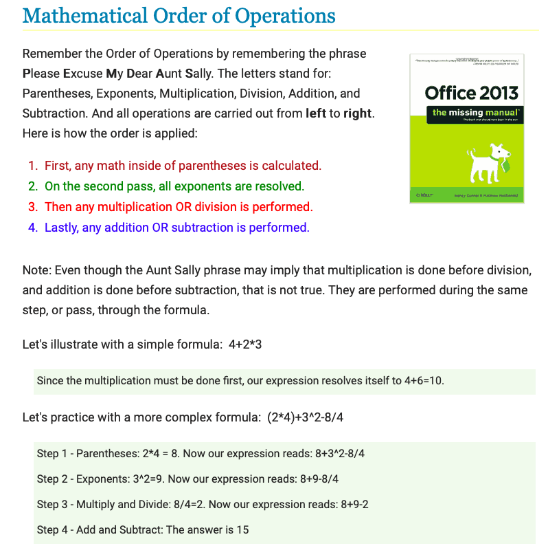 Teach Yourself Excel SPS Quantitative Reasoning Resources